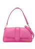 Le Bambimou Puffy Shoulder Bag, &pound;320, Handbags, Pink, Leather, Front view
